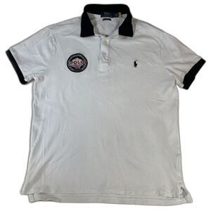 Polo Ralph Lauren Alpine World Cup Racing Short Sleeve Shirt Mens Large White